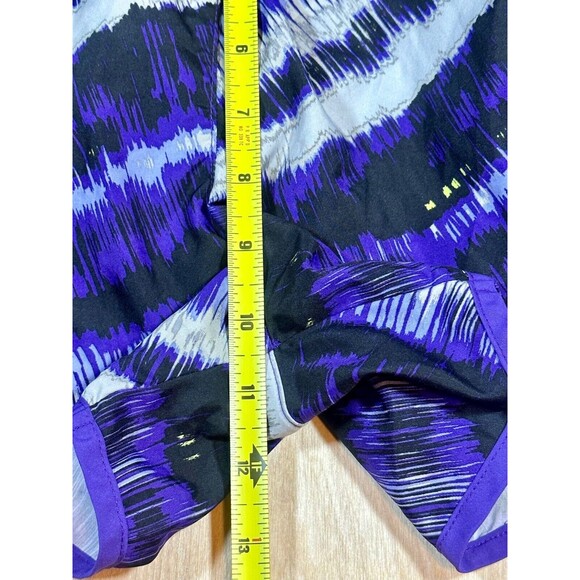 NIKE Womens Dri Fit Running Shorts Purple Black White Striped Standard Fit Small - Picture 8 of 10